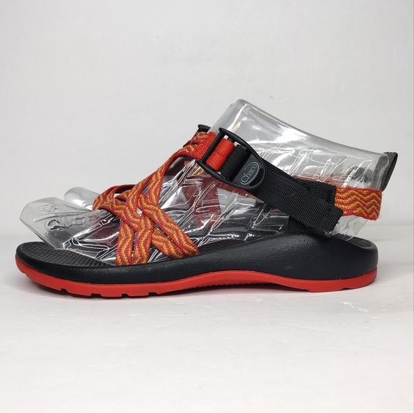 Chaco Rainbow Orange Slip On Strap Up Kids Sandals - Picture 2 of 14